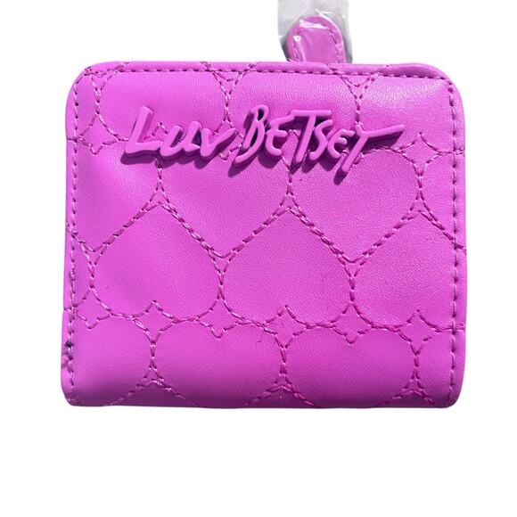 Betsy Johnson Handbags - New Pink Betsy Johnson heart Leather Wallet